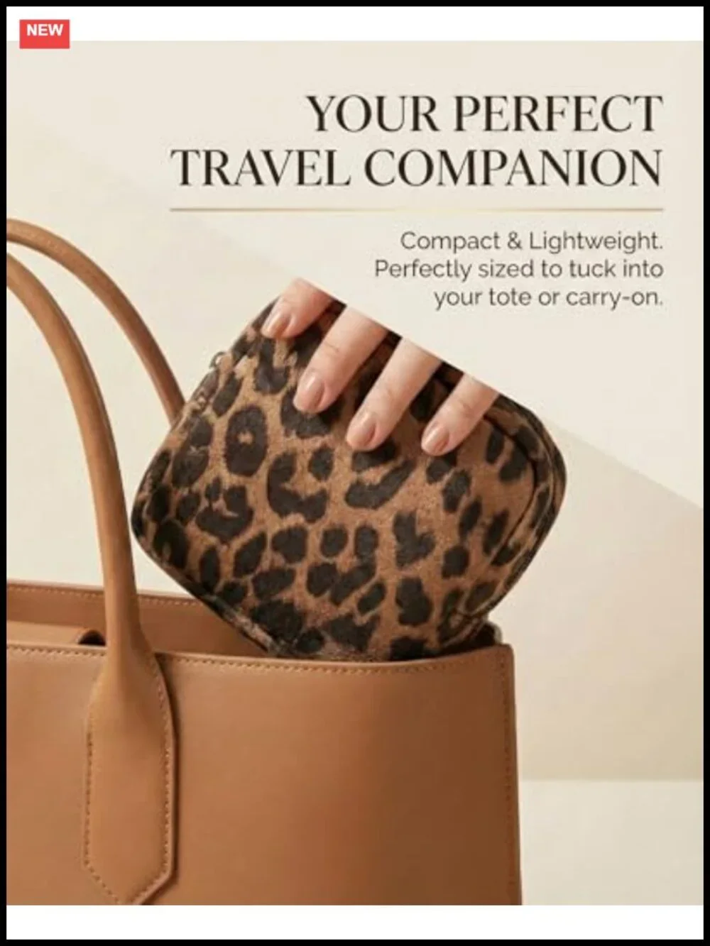 Fabric Leopard Print Makeup Bag Travel Cosmetic Case Soft Toiletry Bag with